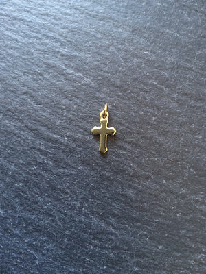 10 or 50 Real 18K Gold Plated Stainless Steel Cross Charms 12x7x0.8mm - ContentedCatz