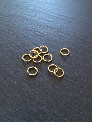 10 or 50 Genuine 24K Gold Plated 8mm Diameter Stainless Steel Jump Rings Strong 1.2mm (16 gauge) - ContentedCatz