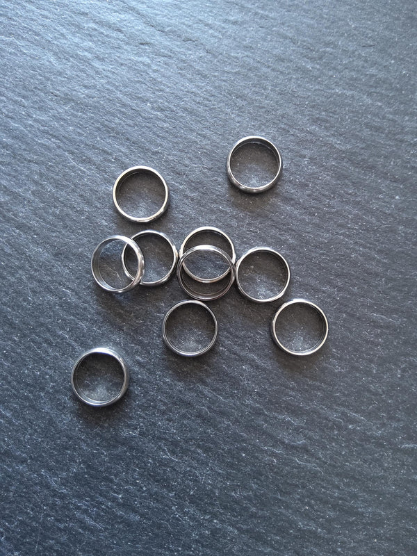 4 or 20 Stainless Steel 12mm CLOSED Jump Rings Strong 12x1x2.5mm - ContentedCatz