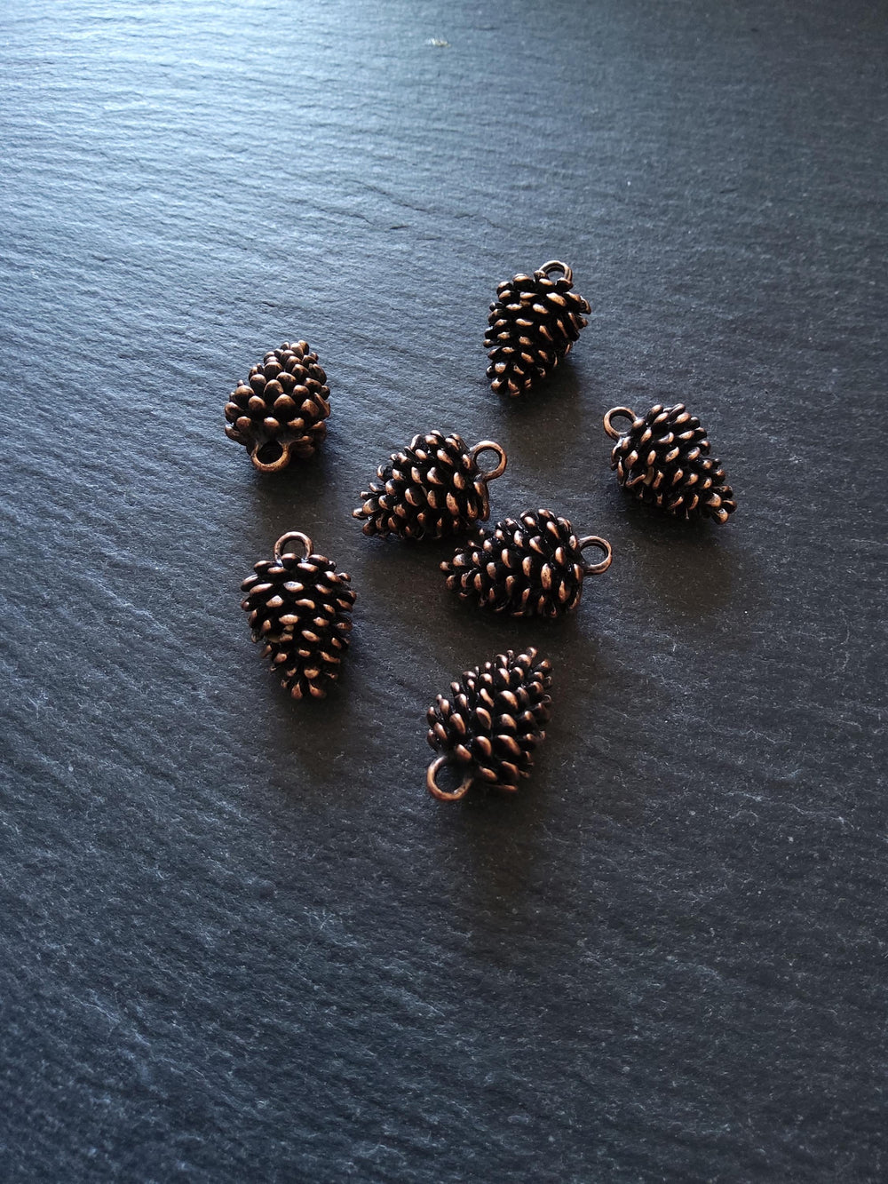 2 or 10 Pine Cone Charms Antique Copper Tone Solid Alloy 20x12mm - ContentedCatz