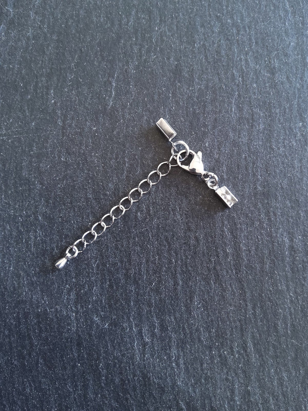 Stainless Steel Folding Crimp End sets for 1.5mm to 2mm Cord - ContentedCatz