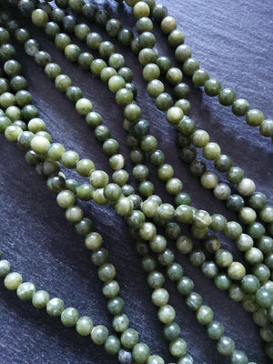 6.5mm Green Jade Natural Chinese Taiwan Undyed Round Polished Gemstone Beads Full 15 inch Strand - ContentedCatz