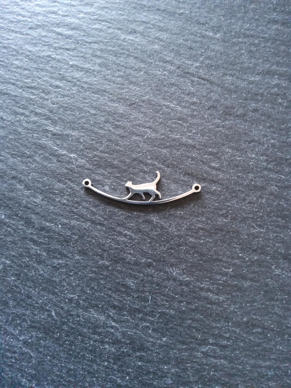 1 or 5 Long Stainless Steel Cat Connector Charms 9x30.5x1mm - ContentedCatz