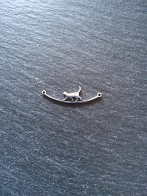 1 or 5 Long Stainless Steel Cat Connector Charms 9x30.5x1mm - ContentedCatz
