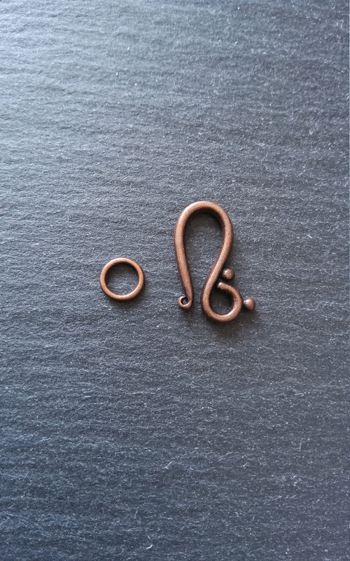 10 or 50 Sets Hook and Eye Clasps Antique Copper Tone 21x12mm - ContentedCatz