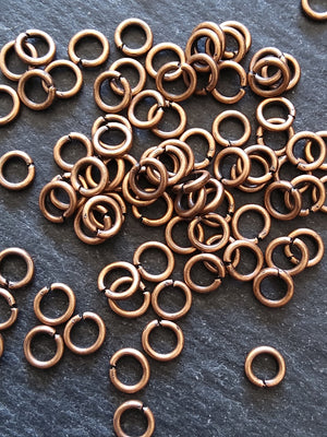 200 or 1000 Antique Copper Tone 5mm Diameter Strong 1mm Jump Rings - ContentedCatz