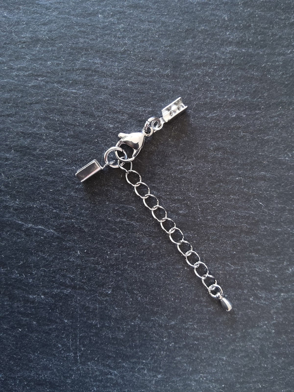 Stainless Steel Folding Crimp End sets for 1.5mm to 2mm Cord - ContentedCatz