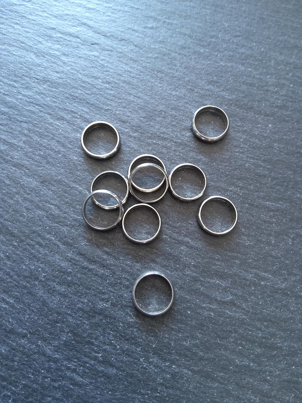 4 or 20 Stainless Steel 12mm CLOSED Jump Rings Strong 12x1x2.5mm - ContentedCatz
