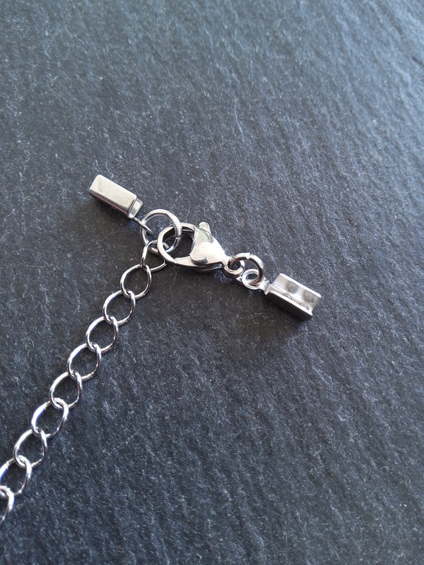 Stainless Steel Folding Crimp End sets for 1.5mm to 2mm Cord - ContentedCatz