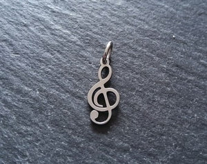 6 or 30 Treble Clef Musical Note Charms Stainless Steel 17x8mm - ContentedCatz