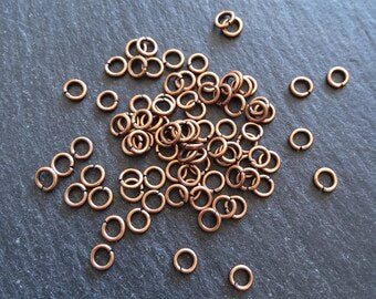 200 or 1000 Antique Copper Tone 5mm Diameter Strong 1mm Jump Rings - ContentedCatz