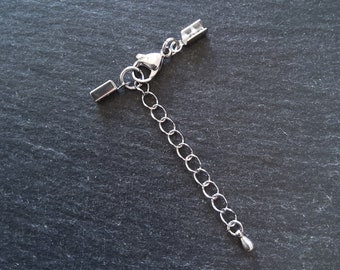 Stainless Steel Folding Crimp End sets for 1.5mm to 2mm Cord - ContentedCatz