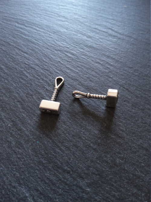 8 or 40 Hammer Charms Antique Silver Tone Alloy 23x10x4.6mm - ContentedCatz