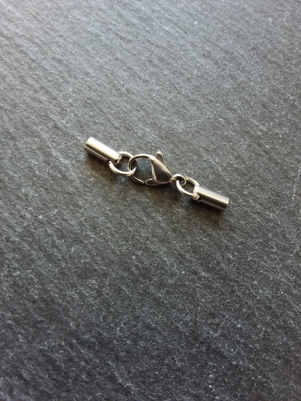 5 or 25 Stainless Steel Rounded End Cap Sets for 2mm Cord (2.5mm end caps) - ContentedCatz