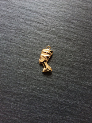 2 or 10 Real 14K Gold Plated Ancient Egyptian Nefertiti Charms 23x13mm Nickel FREE - ContentedCatz
