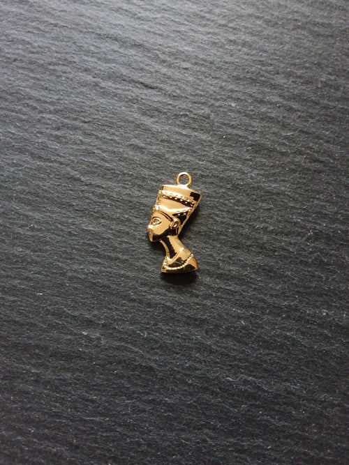 2 or 10 Real 14K Gold Plated Ancient Egyptian Nefertiti Charms 23x13mm Nickel FREE - ContentedCatz