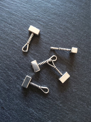 8 or 40 Hammer Charms Antique Silver Tone Alloy 23x10x4.6mm - ContentedCatz