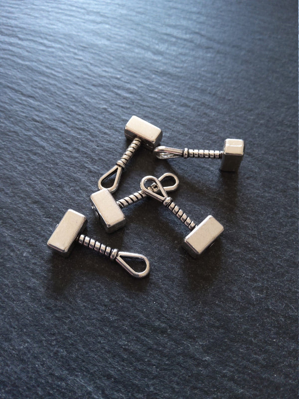 8 or 40 Hammer Charms Antique Silver Tone Alloy 23x10x4.6mm - ContentedCatz