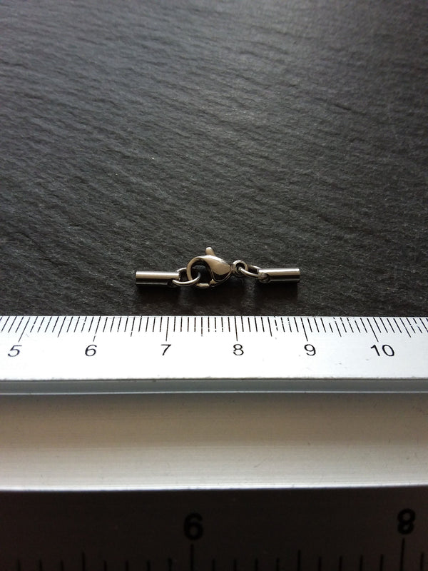 5 or 25 Stainless Steel Rounded End Cap Sets for 2mm Cord (2.5mm end caps) - ContentedCatz