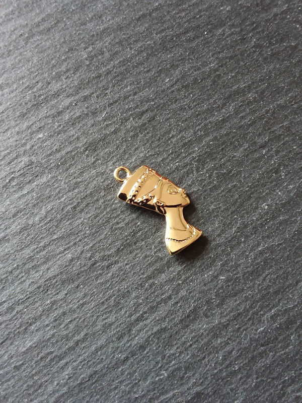 2 or 10 Real 14K Gold Plated Ancient Egyptian Nefertiti Charms 23x13mm Nickel FREE - ContentedCatz