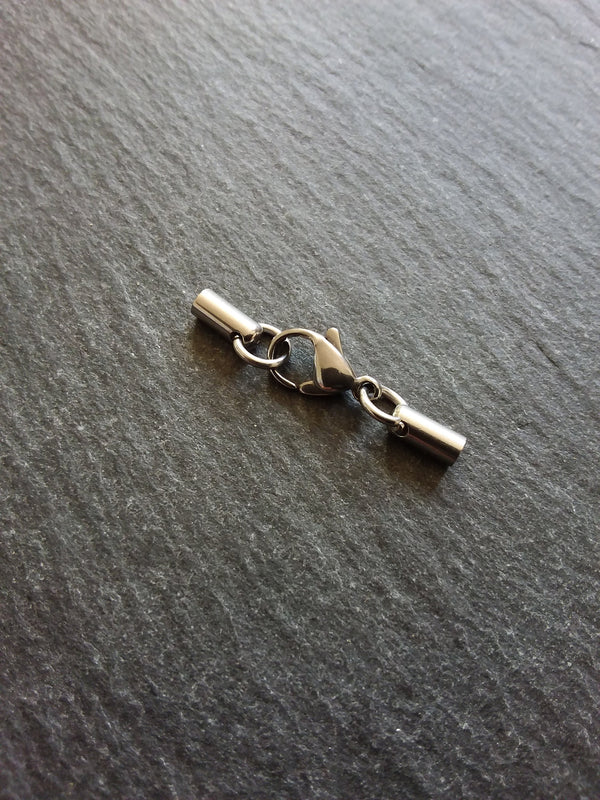 5 or 25 Stainless Steel Rounded End Cap Sets for 2mm Cord (2.5mm end caps) - ContentedCatz