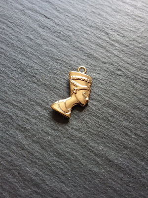 2 or 10 Real 14K Gold Plated Ancient Egyptian Nefertiti Charms 23x13mm Nickel FREE - ContentedCatz