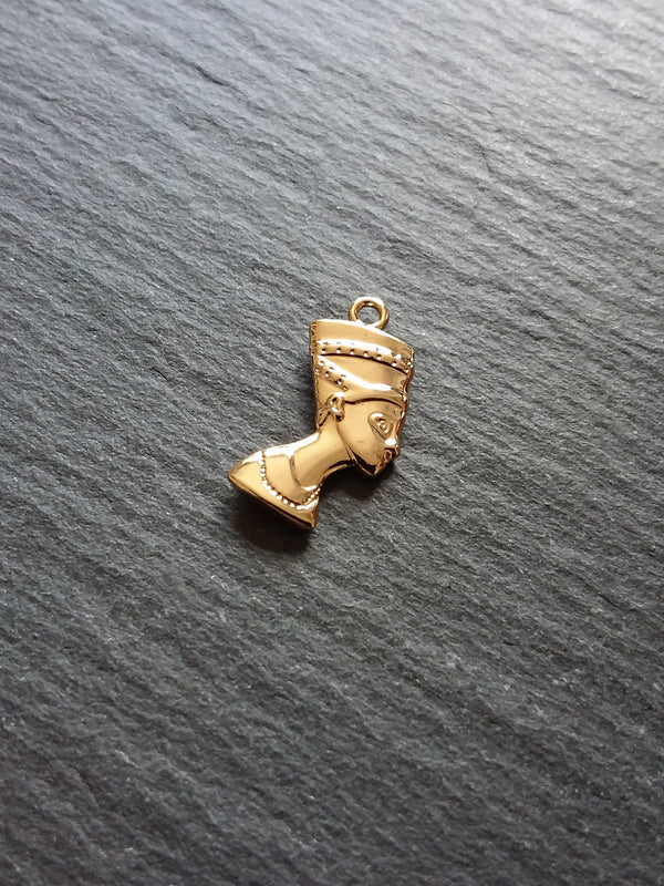 2 or 10 Real 14K Gold Plated Ancient Egyptian Nefertiti Charms 23x13mm Nickel FREE - ContentedCatz