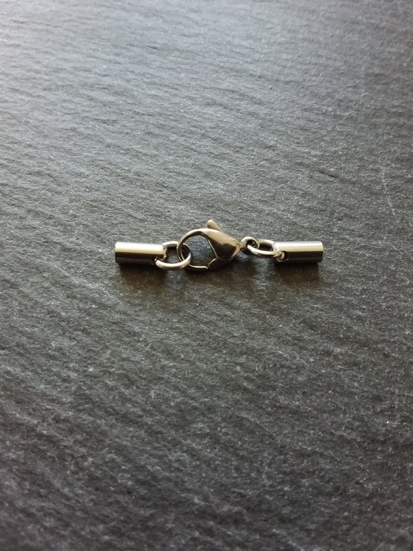 5 or 25 Stainless Steel Rounded End Cap Sets for 2mm Cord (2.5mm end caps) - ContentedCatz