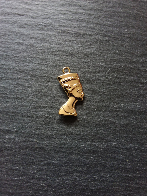 2 or 10 Real 14K Gold Plated Ancient Egyptian Nefertiti Charms 23x13mm Nickel FREE - ContentedCatz