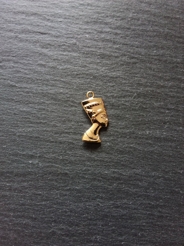 2 or 10 Real 14K Gold Plated Ancient Egyptian Nefertiti Charms 23x13mm Nickel FREE - ContentedCatz