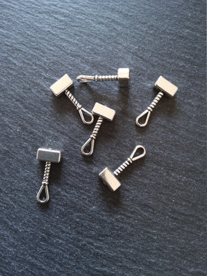 8 or 40 Hammer Charms Antique Silver Tone Alloy 23x10x4.6mm - ContentedCatz