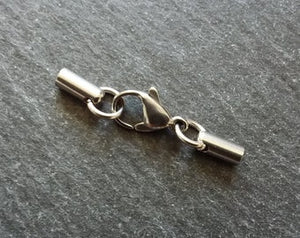 5 or 25 Stainless Steel Rounded End Cap Sets for 2mm Cord (2.5mm end caps) - ContentedCatz