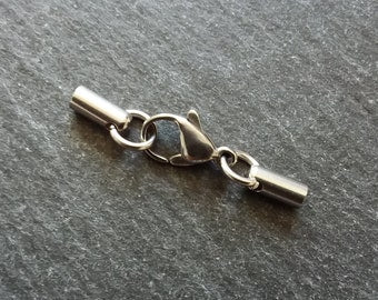 5 or 25 Stainless Steel Rounded End Cap Sets for 2mm Cord (2.5mm end caps) - ContentedCatz