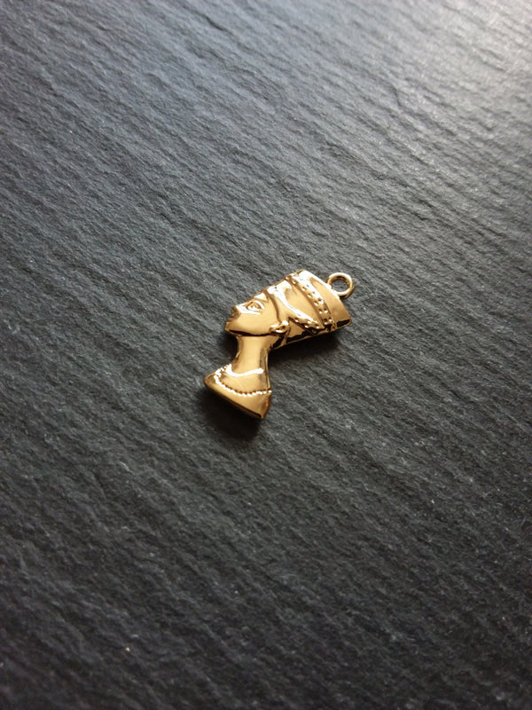 2 or 10 Real 14K Gold Plated Ancient Egyptian Nefertiti Charms 23x13mm Nickel FREE - ContentedCatz