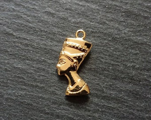 2 or 10 Real 14K Gold Plated Ancient Egyptian Nefertiti Charms 23x13mm Nickel FREE - ContentedCatz