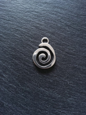 2 or 10 Round Swirl Pendants Silver Tone 32x24mm - ContentedCatz