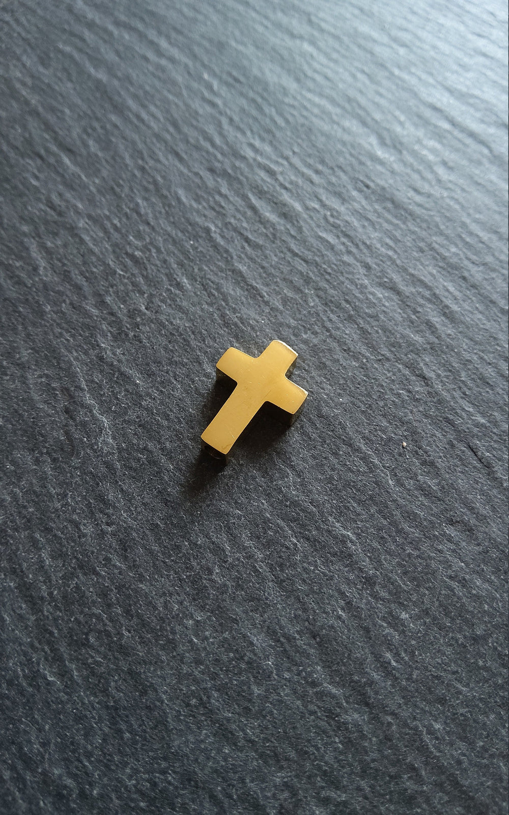 1 or 5 Gold Stainless Steel Square Cross Beads 15x10mm. Hole 1.8mm - ContentedCatz