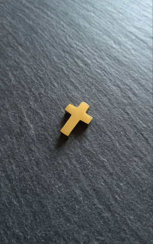 1 or 5 Gold Stainless Steel Square Cross Beads 15x10mm. Hole 1.8mm - ContentedCatz
