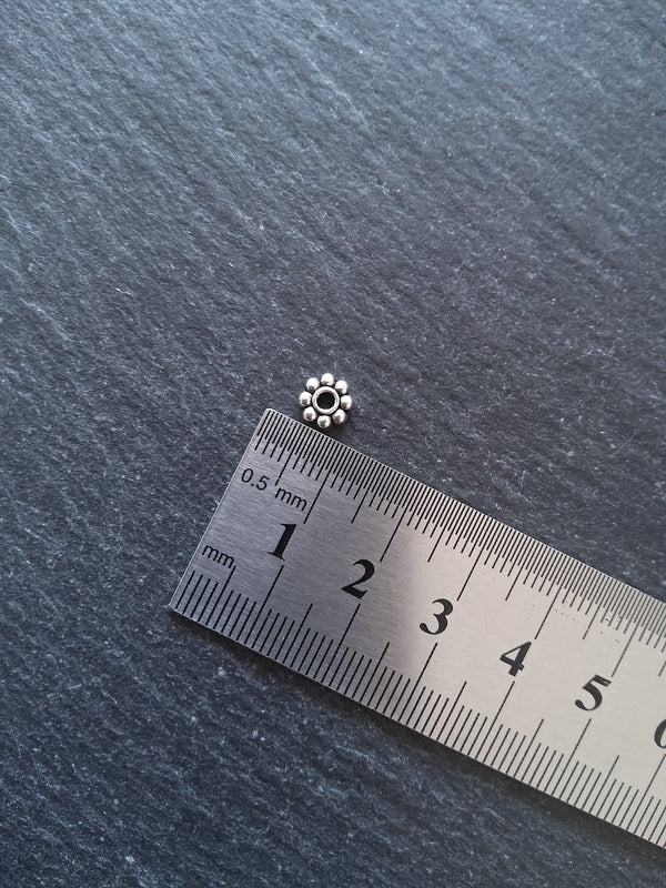 60 or 300 Antique Silver Tone 6mm Daisy Spacer Beads Chunky 6x1.9mm - ContentedCatz