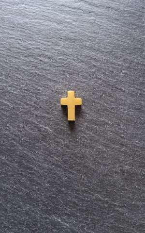 1 or 5 Gold Stainless Steel Square Cross Beads 15x10mm. Hole 1.8mm - ContentedCatz