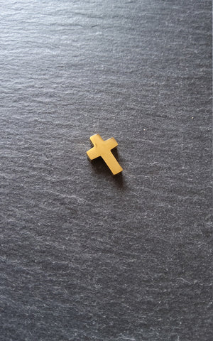1 or 5 Gold Stainless Steel Square Cross Beads 15x10mm. Hole 1.8mm - ContentedCatz