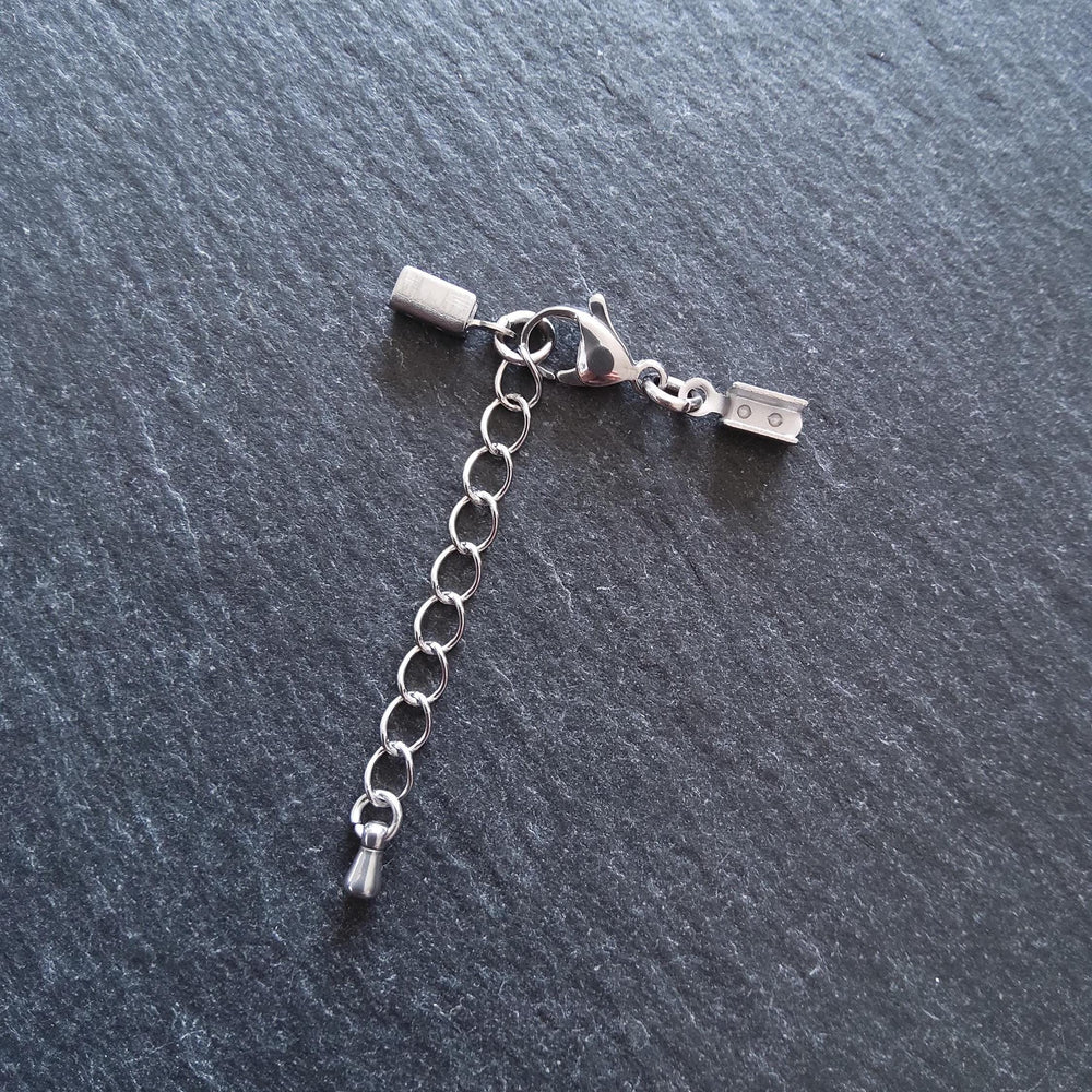 Stainless Steel Folding Crimp End sets for approx. 2mm to 2.5mm Cord Necklaces