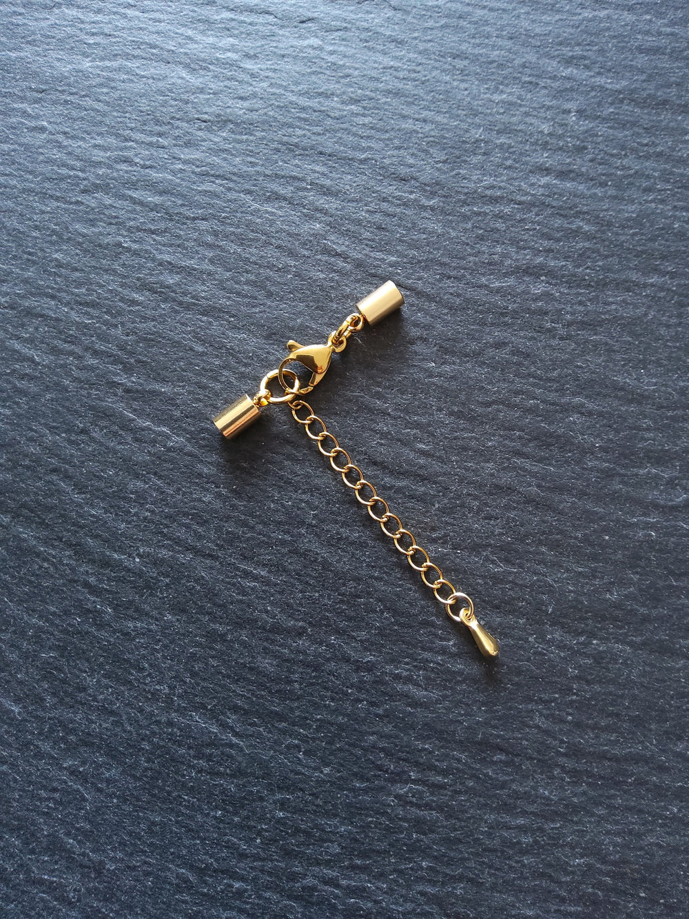 Gold Stainless Steel End Cap Sets for 2.5mm Cord Necklaces (3mm end caps)