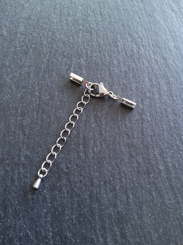 Stainless Steel Crimp End Sets for 2mm to 2.5mm Round Cord Necklaces