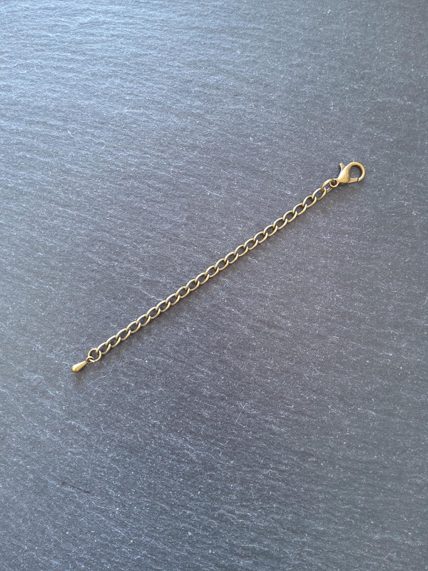 4 Extender Chains with Lobster Clasps for Necklaces in Silver Plated, Antique Silver, Copper, Bronze, Gunmetal or Gold. 4" Long (10cm)