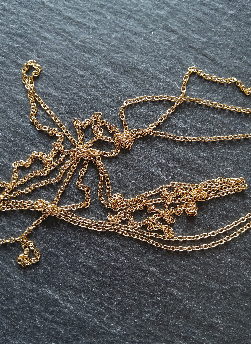 1 Meter Length of Fine Antique Gold Tone Stainless Steel Cable Chain 1.5x1.2mm Closed Link
