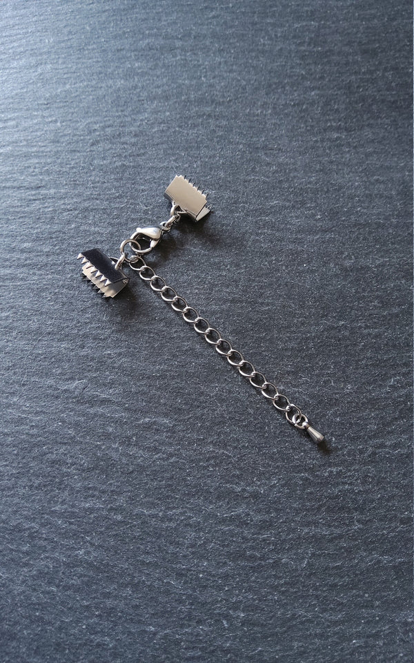 Stainless Steel Crimp End Sets for 10mm (3/8 inch) wide Chokers & Bracelets - ContentedCatz