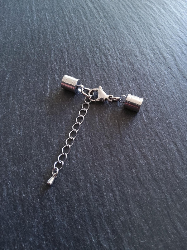 Patterned Stainless Steel End Cap Sets for 5.5mm Cord (6mm end caps) - ContentedCatz