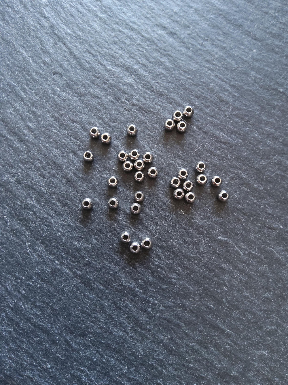 200 or 1000 Stainless Steel 3mm Round Spacer Hollow Beads Hole: 1mm - ContentedCatz