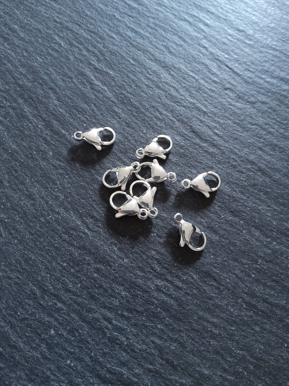 5 or 25 Genuine 925 Sterling Silver Plated 12mm Stainless Steel Lobster Clasps 12x7mm - ContentedCatz